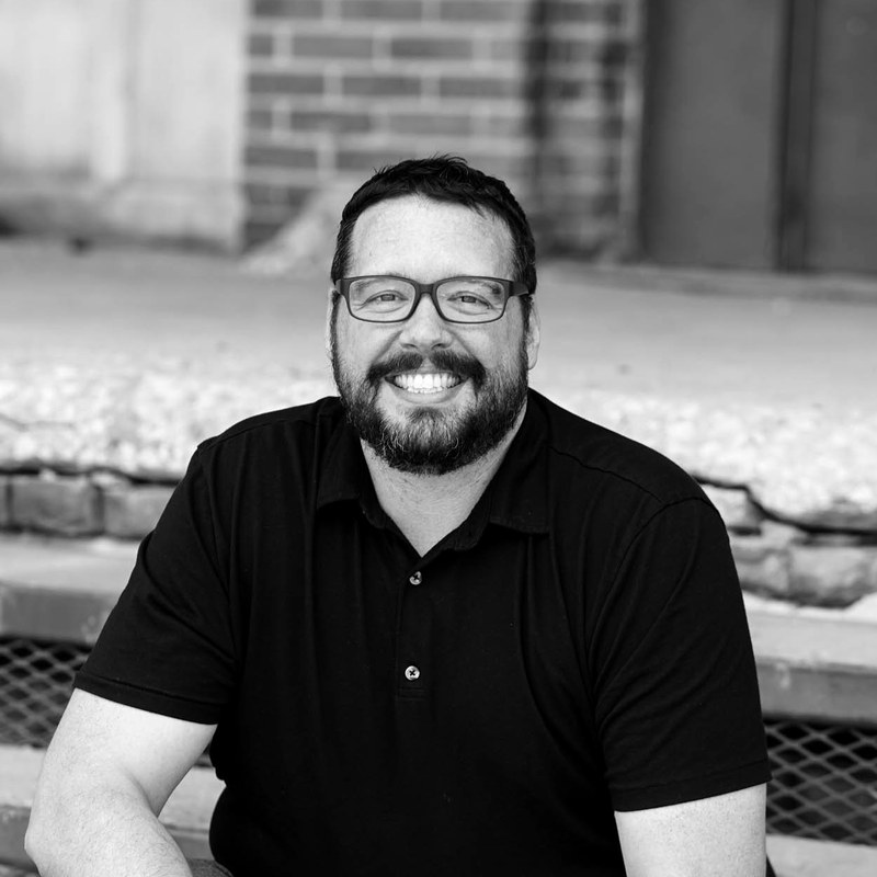 Jake Cantrell, co-founder of Groundcrew, in black and white
